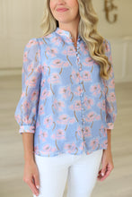 Poppy Sky Standing Collar Top