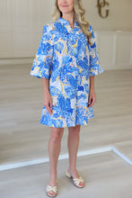 Nautical Whirl Button Pleated Dress