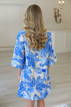 Nautical Whirl Button Pleated Dress