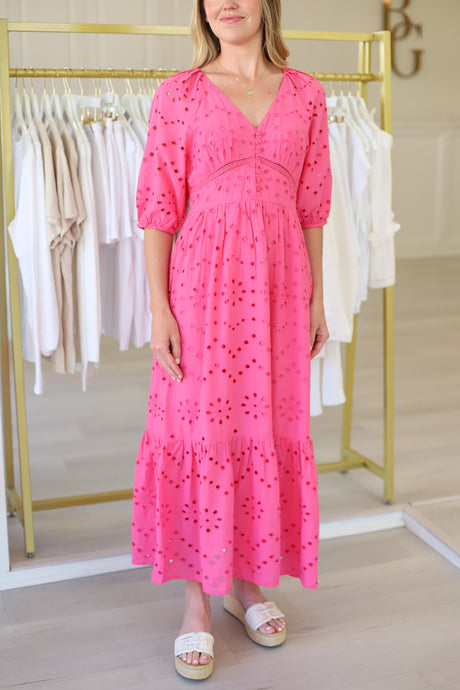 Pink Eyelet Maxi