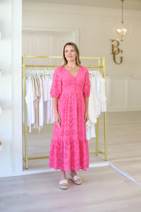 Pink Eyelet Maxi