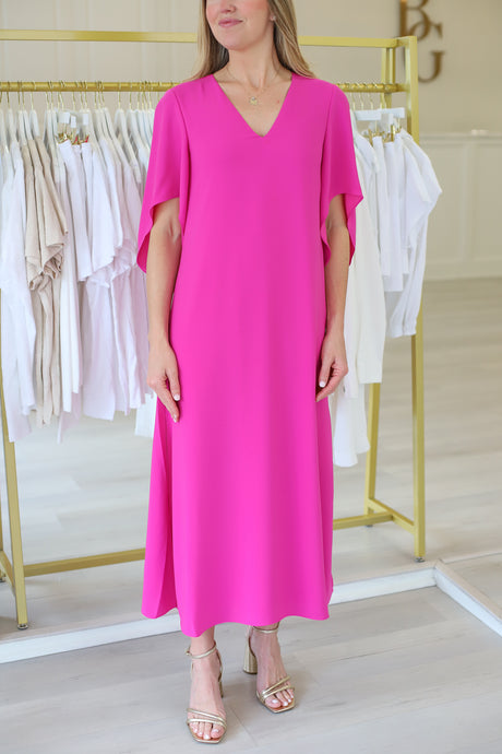 Meredith Midi Dress, Carmine Pink