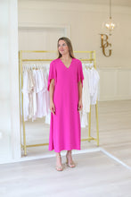 Meredith Midi Dress, Carmine Pink