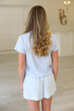 Striped Drawstring Short, Capri Stripe