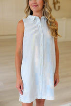 Striped Button Down Dress, Capri Stripe