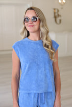 Terry Boxy Sleeveless Top, Ultramarine