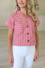 Red Stripe Pocket Top
