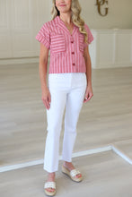 Red Stripe Pocket Top