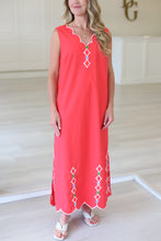 Solid V-Neck Scallop Dress