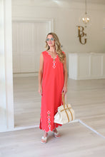 Solid V-Neck Scallop Dress