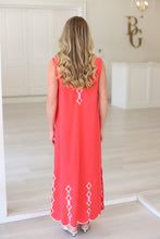 Solid V-Neck Scallop Dress