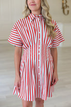 Stripe America Button Shirt Dress