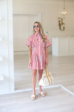 Stripe America Button Shirt Dress