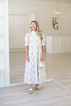 Vintage Floral Ruffle Neck Shirt Dress Maxi