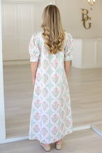 Vintage Floral Ruffle Neck Shirt Dress Maxi