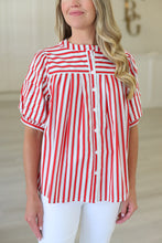 Stripe America Pleat Sleeve Top