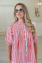 Stripe America Pleat Sleeve Top