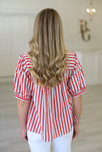 Stripe America Pleat Sleeve Top