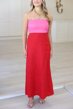 Linen Colorblock Bustier Maxi
