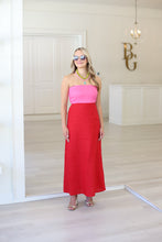 Linen Colorblock Bustier Maxi