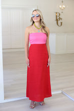 Linen Colorblock Bustier Maxi