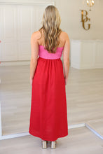 Linen Colorblock Bustier Maxi