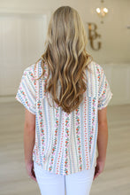 French Multi Floral V-Neck Signature Top