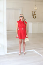 Solid Linen Belt Shirt Dress