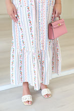 French Multi Floralpocket Belt Maxi Dress