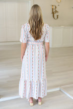 French Multi Floralpocket Belt Maxi Dress