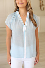 Short Sleeve Aspen Blouse, Sky Tortoise