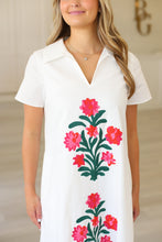 Franny Dress, Ivory With Embroidery
