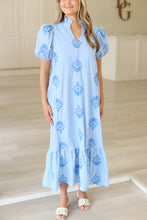 Charleston Chambray Embroidered Midi Dress