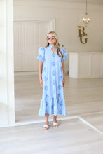 Charleston Chambray Embroidered Midi Dress