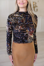 Khami Velvet Burnout Shirred Top