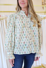 Victoria Floral Top, Ecru Multi