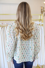Victoria Floral Top, Ecru Multi