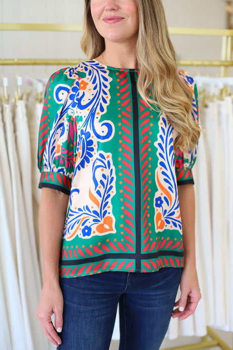 Scarf Print Top