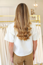 Ivory Denim Pocket Stitch Top