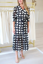 Checkerboard V-Neck Maxi