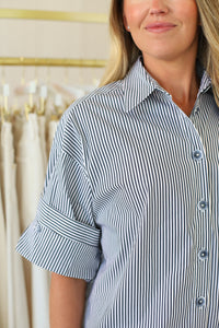 Black Combo Button Up Top