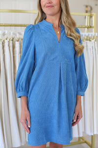 Blue Corduroy Dress