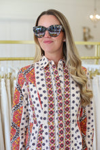 Classic Shirtdress, Crimson Mosaic