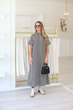 Gibbons Dress, Ganache Pinstripe