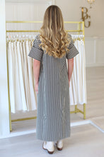 Gibbons Dress, Ganache Pinstripe