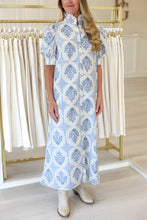 Vintage Floral Puff Sleeve Maxi Dress