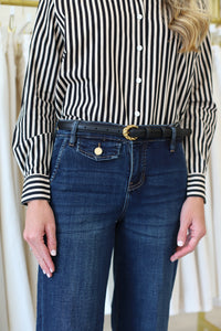 Boyfriend Shirt, Ganache Pinstripe