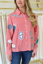 Ole Miss Mini Icon Striped Button Down