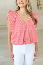 Red Check Poplin Bubble Top