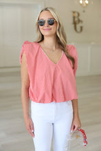 Red Check Poplin Bubble Top